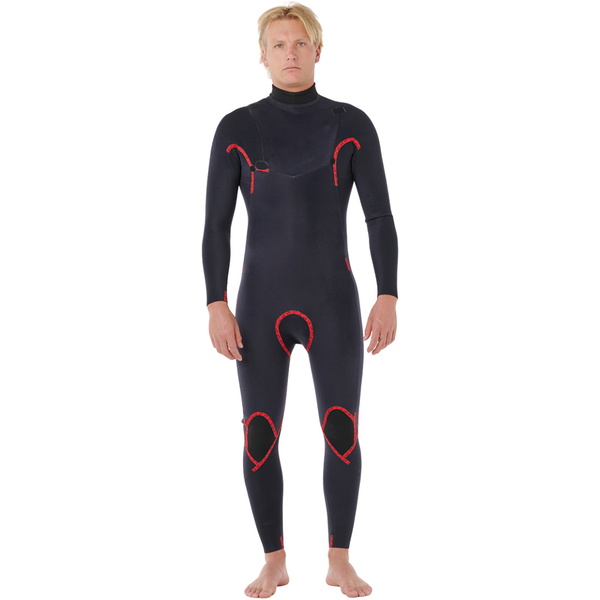 2026 Rip Curl Mens Dawn Patrol Pro 3/2mm Chest Zip Wetsuit 16XMFS - Red